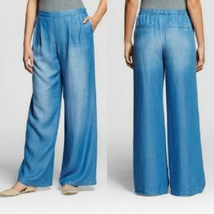 Merona Chambray Wide Leg Pants Size L